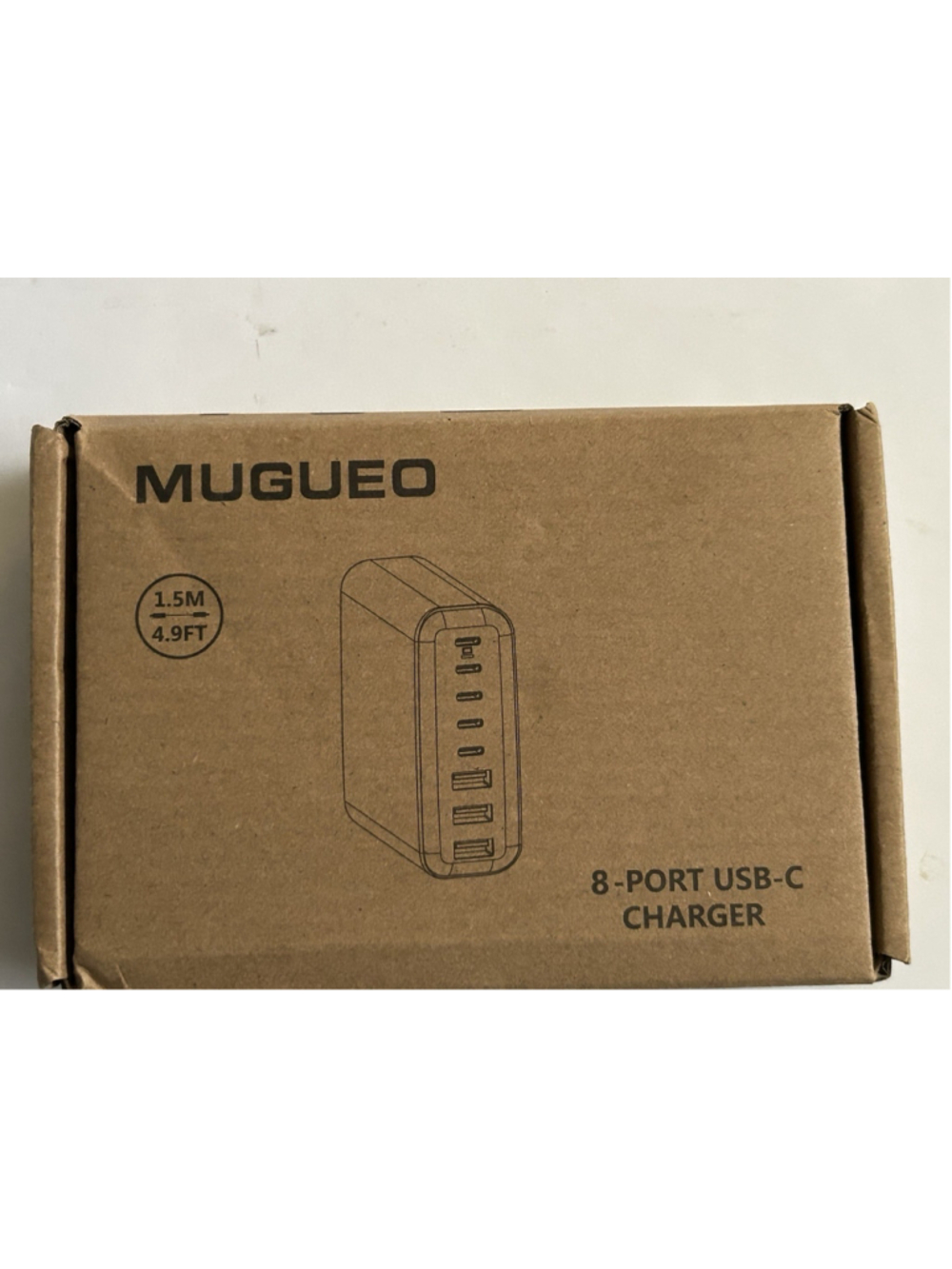 Mugueo 8-POrt USB-C Charger Model B300 5F Power Cord Included